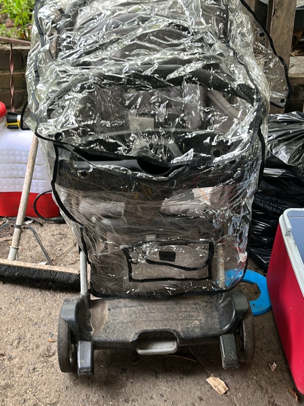 Plastic stroller cover